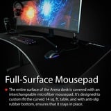 Arozzi Arena Gaming-Tisch, Pure Black schwarz, vollflächiges Mikrofaser-Mauspad