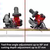 EINHELL Power X-Change Akku-Handkreissäge TE-CS 18/165-2 Li - Solo, 18Volt rot/schwarz, ohne Akku und Ladegerät