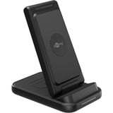 goobay Kabelloses 3in1-Ladegerät, 15 W, Ladestation schwarz