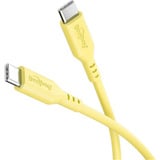 goobay USB 2.0 Silikonkabel gelb, USB-C Stecker > USB-C Stecker gelb, 1,5 Meter, PD 60 Watt
