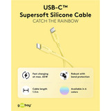 goobay USB 2.0 Silikonkabel gelb, USB-C Stecker > USB-C Stecker gelb, 1,5 Meter, PD 60 Watt