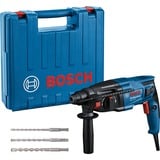 Bosch Bohrhammer GBH 2-21 Professional, mit 3-teiligen Bohrer-Set blau/schwarz, 720 Watt, Koffer