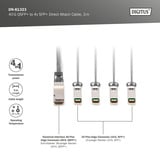 Digitus 40G QSFP+ to 4XSFP+ Direct Attach Kabel 3m 