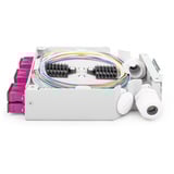 Digitus LWL-Hutschienenbox MM OM4 bestückt SC-Adapter, Spleißbox 