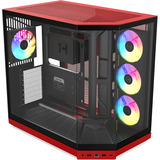 HYTE Y50 Wild Cherry, Tower-Gehäuse rot, Tempered Glass x 3