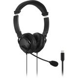 Kensington USB-C HiFi-Kopfhörer mit Mikrofon, Headset schwarz