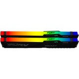 Kingston FURY DIMM 16 GB DDR5-5200 (2x 8 GB) Dual-Kit, Arbeitsspeicher schwarz, KF552C36BBEAK2-16, FURY Beast RGB, AMD EXPO