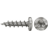 fischer Spanplattenschraube PowerFast II 3,5x12 Halbrundkopf TX 200 Stück, mit Vollgewinde, Edelstahl A2