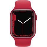 Apple Watch Series 7, Smartwatch rot/rot, 41 mm, Sportarmband, Aluminium-Gehäuse, LTE