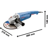 Bosch Winkelschleifer GWS 2200 J Professional blau, 2.200 Watt