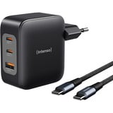 Intenso Intenso Power Adapter W100ACC GaN + C520C Kabel, Ladegerät schwarz, 100 Watt