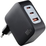 Intenso Intenso Power Adapter W100ACC GaN + C520C Kabel, Ladegerät schwarz, 100 Watt