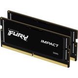 Kingston FURY SO-DIMM 32 GB DDR5-6000 (2x 16 GB) Dual-Kit, Arbeitsspeicher schwarz, KF560S38IBK2-32, Impact, INTEL XMP