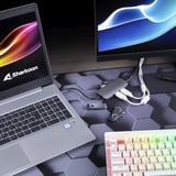 Sharkoon USB 3.0 Type C Multiport Adapter, Dockingstation dunkelgrau, USB-C, HDMI, MicroSD, SD