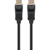 goobay Essential Kabel DisplayPort Stecker > DisplayPort Stecker, 8K / 144Hz schwarz, 2 Meter, 54 Gbit/s, DisplayPort 2.0 / 2.1