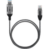 goobay Ethernet-Adapterkabel USB-A 3.2 Gen1 > RJ-45, Slim schwarz/grau, 15 Meter