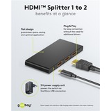 goobay HDMI Splitter 1 auf 2 (4K @ 60Hz) schwarz