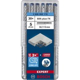 Bosch EXPERT Hammerbohrer SDS-plus-7X, Ø 5mm, 30 Stück Arbeitslänge 50mm