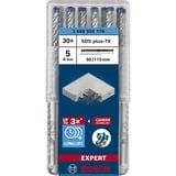 Bosch Professional EXPERT Hammerbohrer SDS-plus-7X, Ø 5mm, 30 Stück Arbeitslänge 50mm