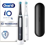 Braun Oral-B iO Series 4 Duo, Elektrische Zahnbürste schwarz/weiß, Matt Black/Quite White inkl. 2. Handstück