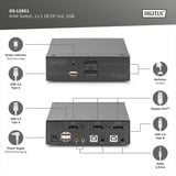 Digitus KVM Switch DisplayPort 2x1, KVM-Switch schwarz