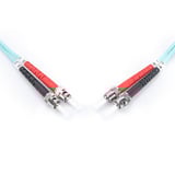 Digitus LWL Patchkabel, Duplex, ST > ST Stecker, Multimode OM3 türkis, 3 Meter