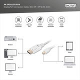 Digitus mini-DisplayPort > DisplayPort Anschlusskabel, Full HD 1080p weiß, 3 Meter