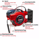 EINHELL Power X-Change Akku-Schlauchtrommel GE-HR 18/30 Li-Solo, 18Volt rot, ohne Akku und Ladegerät, 30 Meter, mit Anschlüssen