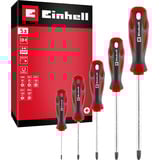 EINHELL Schraubendreher-Set PZ, 5-teilig rot/schwarz, Ergonomische Zweikomponentengriffe