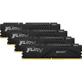 Kingston FURY DIMM 128 GB DDR5-5600 (4x 32 GB) Quad-Kit, Arbeitsspeicher schwarz, KF556C40BBK4-128, Fury Beast, INTEL XMP