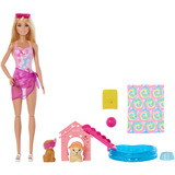 Mattel Barbie Hündchen Pool Party - Aloha Blonde, Puppe 
