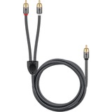 goobay Plus Cinch Y-Kabel schwarz/silber, 2 Meter