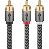 goobay Plus Cinch Y-Kabel schwarz/silber, 2 Meter