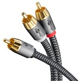 goobay Plus Cinch Y-Kabel schwarz/silber, 2 Meter