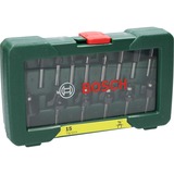 Bosch Heimwerken & Garten Wolfram-Carbide-Fräser-Set, 15-teilig 1/4" Schaft