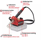 EINHELL Power X-Change Akku-Lötkolben TE-SI 18/480 Li E - Solo, 18Volt rot/schwarz, ohne Akku und Ladegerät