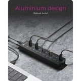 ICY BOX IB-HUB 1720-U3, USB-Hub schwarz