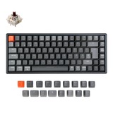 Keychron K2 Version 2, Gaming-Tastatur schwarz/grau, DE-Layout, Gateron Brown, Hot-Swap, Aluminiumrahmen, RGB