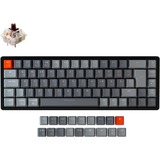 Keychron K6, Gaming-Tastatur schwarz/grau, DE-Layout, Gateron Brown, Hot-Swap, Aluminiumrahmen, RGB