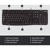 Logitech Keyboard K120, Tastatur schwarz, DE-Layout