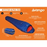 Vango Schlafsack Nitestar Alpha 250, Classic Blue dunkelblau/rot, Modell 2024