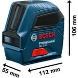 Bosch Professional Kreuzlinienlaser GLL 2-10 Professional blau/schwarz, rote Laserlinien