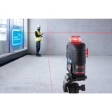 Bosch Professional Linienlaser GLL 3-80 C Professional + Baustativ BT 150, Kreuzlinienlaser blau/schwarz, mit roten Laserlinien, ohne Akku