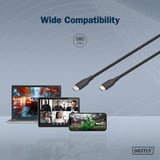 Digitus USB 2.0 Silikon-Anschlusskabel USB-C > USB-C schwarz, 2 Meter, PD, Laden mit bis zu 60 Watt