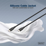 Digitus USB 2.0 Silikon-Anschlusskabel USB-C > USB-C schwarz, 2 Meter, PD, Laden mit bis zu 60 Watt