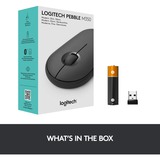 Logitech M350 Pebble, Maus graphit, 2,4 GHz, Bluetooth, kompatibel mit Notebook, PC, iPad, Mac