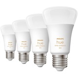 Philips Hue E27 Viererpack 4x570lm 60W, LED-Lampe Viererpack, ersetzt 60 Watt