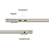 Apple MacBook Air 34,5 cm (13,6") 2025 CTO, Notebook champagner, 16 GB, 512 GB (512 GB SSD), Polarstern, M4, MacOS, Englisch International