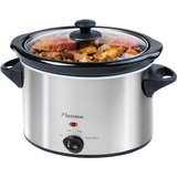 Bestron Slow Cooker ASC350, Multikocher edelstahl/schwarz