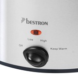 Bestron Slow Cooker ASC350, Multikocher edelstahl/schwarz, 180 Watt, 3,5 Liter